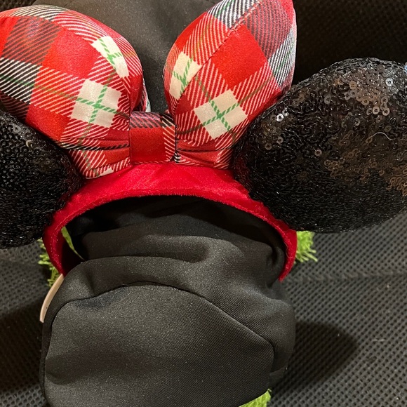 Disney Plaid Red and Black Sequin Ear Headband